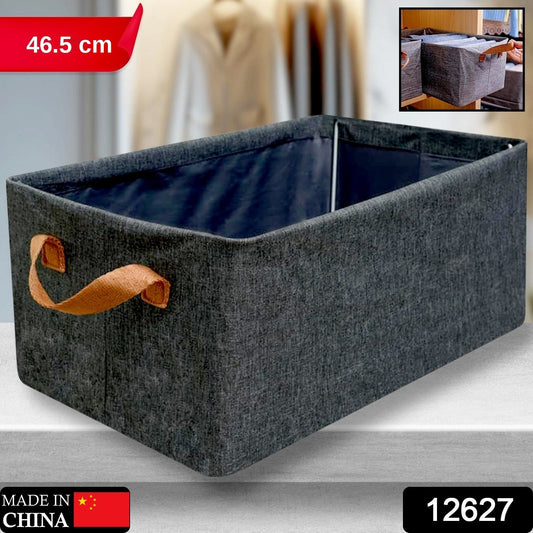 Foldable Storage Box – 46.5 cm Cotton Linen Organizer | Organivo