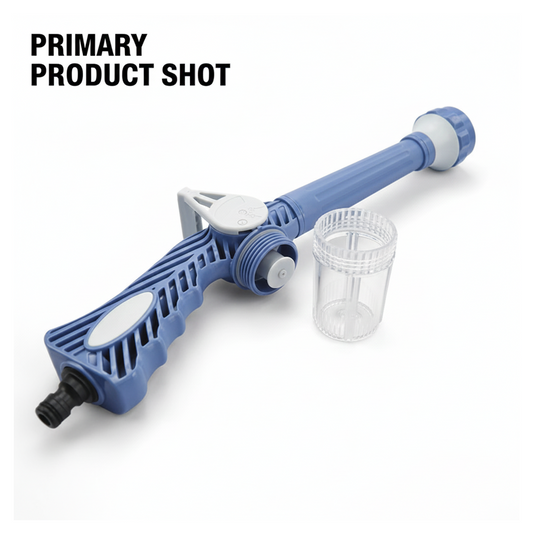 Front view of the 8-in-1 Water Spray Gun highlighting its ergonomic design.