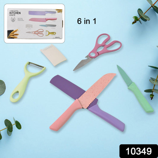 Vibrant high carbon steel kitchen knives from CookAura arranged on a clean white background.