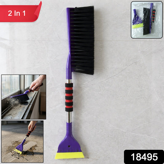 Heavy-duty multipurpose cleaning brush with scraper for deep cleaning home improvement
